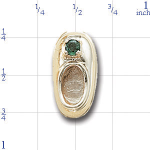 AC522 14K BABY SHOE SLIDE WITH EMERALD 